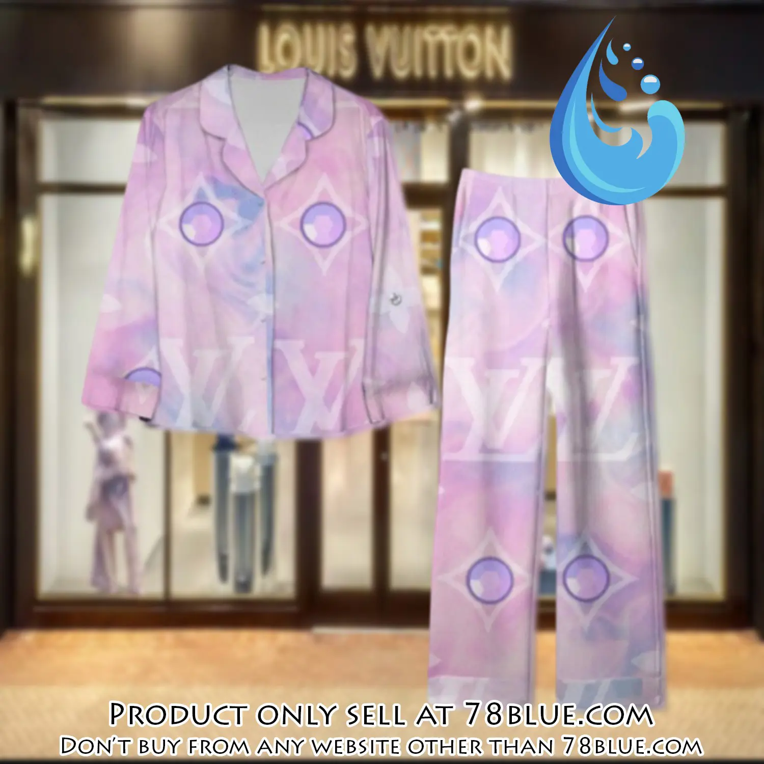 Trending luxury lv satin pajama set pjs1108 78b2021990